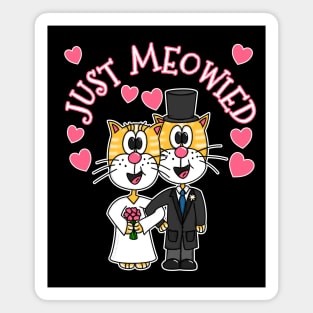 Just Meowied Cat Wedding Newly Weds Funny Magnet